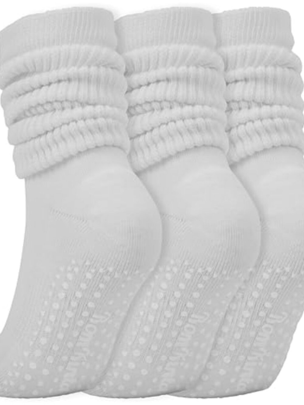 Women's Non-Slip Yoga Pilates Socks Grippy Slouch Socks Mid-Calf 5-11